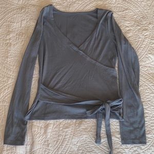 Long sleeve powder blue top